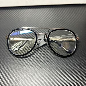 Black Aviator Glasses with Double-Bridge Design